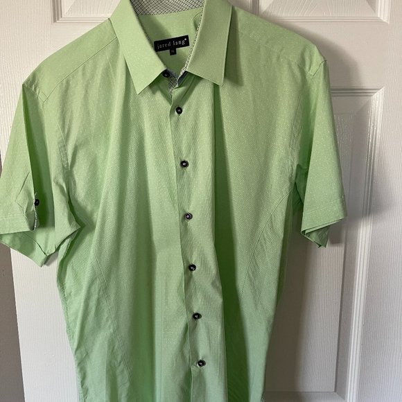 Jared Lang XL Short Sleeve Button Down With Contrast Trim - Picture 2 of 9